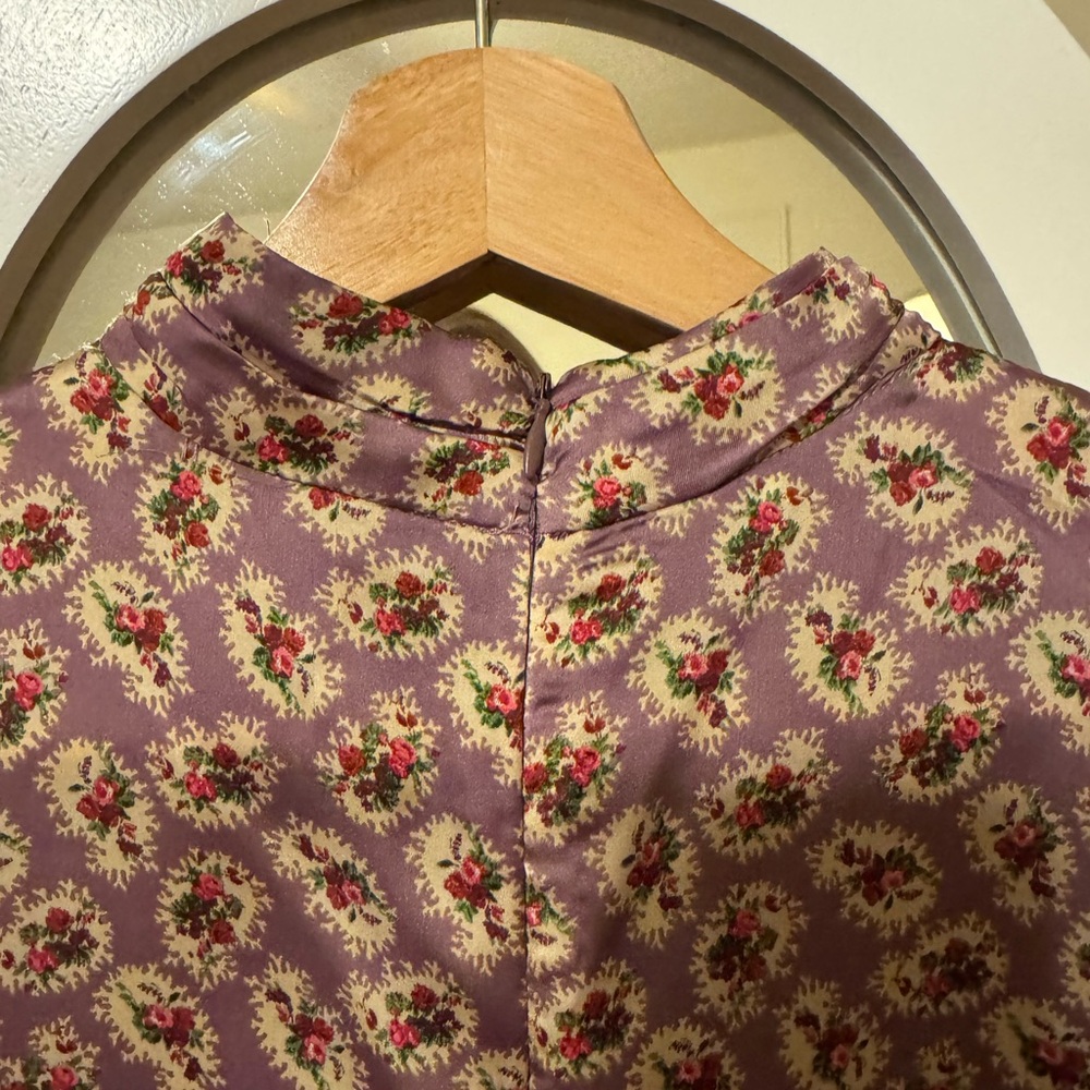 Zara Purple Tapestry Print Midi Dress, XS - Picture 4 of 6